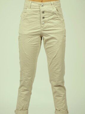 Femme Fatale Signature Pants in Sand, Button Front, High-waisted - Size XS (NWT)